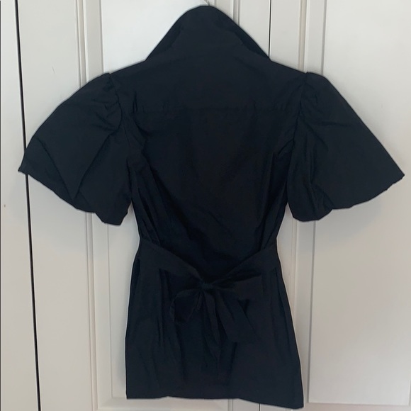 BCBGMaxazria balloon sleeve top with back bow - Picture 4 of 7